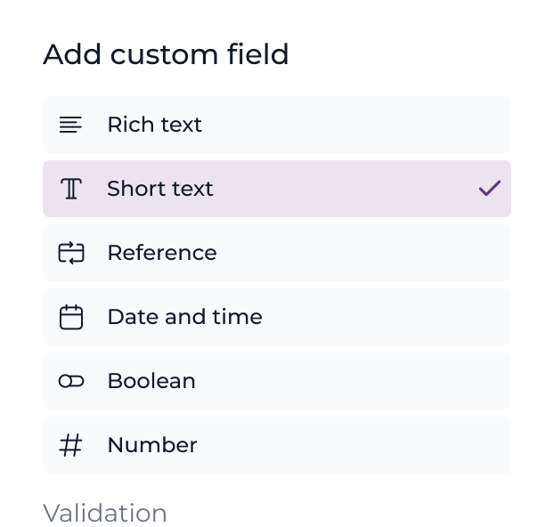 Custom fields